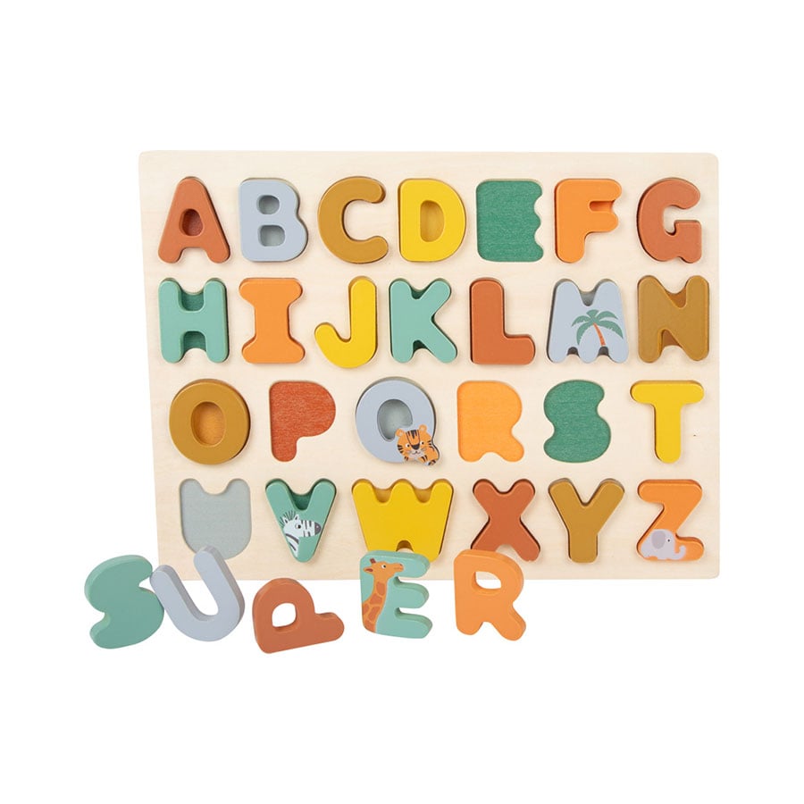 Small Foot Puzzle Safari, with English alphabet, wooden