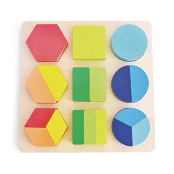 Puzzle with geometric shapes, sorter, wooden, 22 x 22 x 3 cm