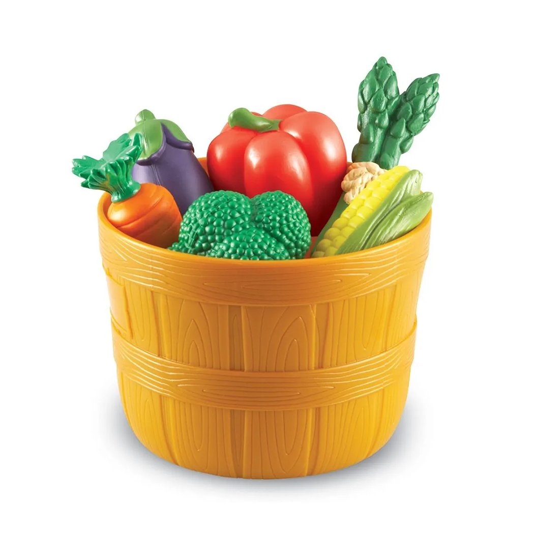Learning Resources Vegetable set, in basket, plastic