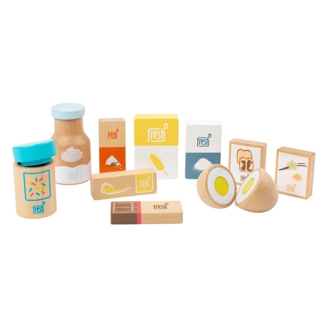 Small Foot Baking ingredients set Fresh, wooden