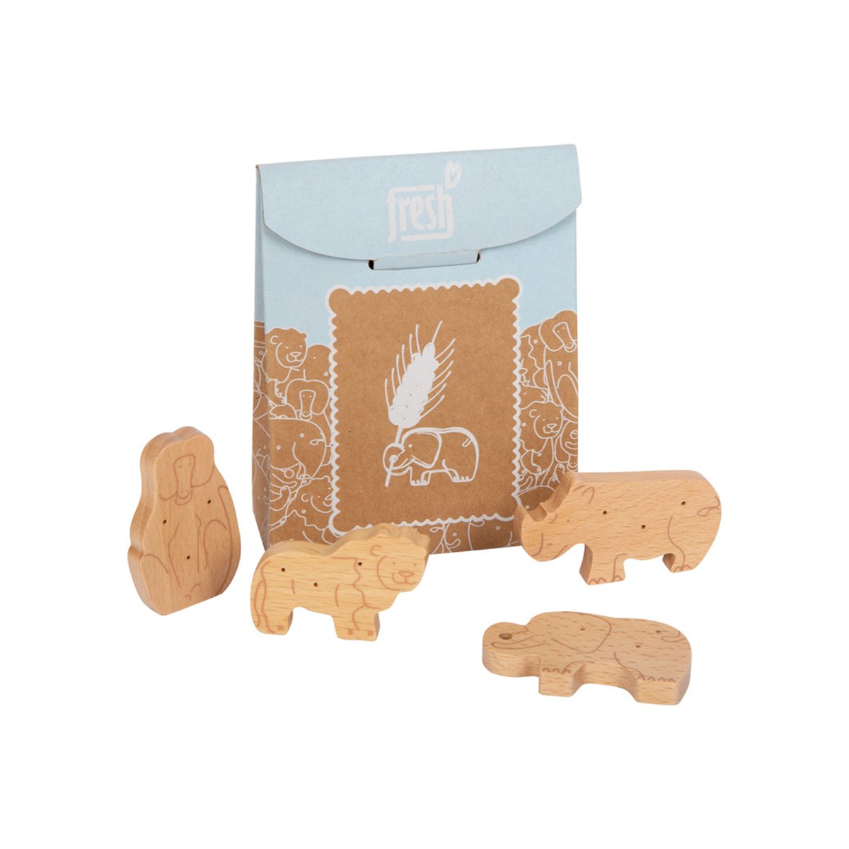 Small Foot Crackers - animals, wooden, in pack