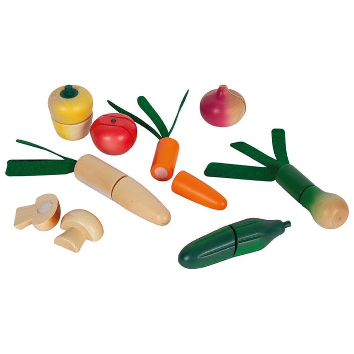 Small Foot Комплект плодове и зеленчуци за рязане, дървени