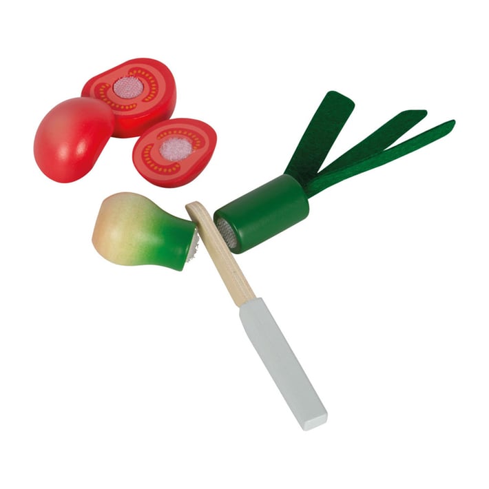 Small Foot Комплект плодове и зеленчуци за рязане, дървени