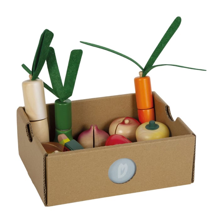 Small Foot Комплект плодове и зеленчуци за рязане, дървени