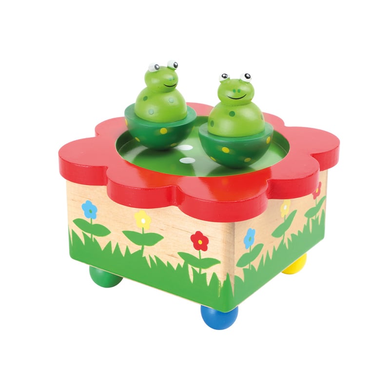 Small Foot Music Box “Frog Lake”, wooden, 12 cm