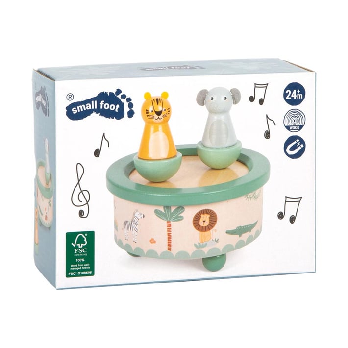 Small Foot Музикална кутия Сафари, 12 х 12 х 12 см