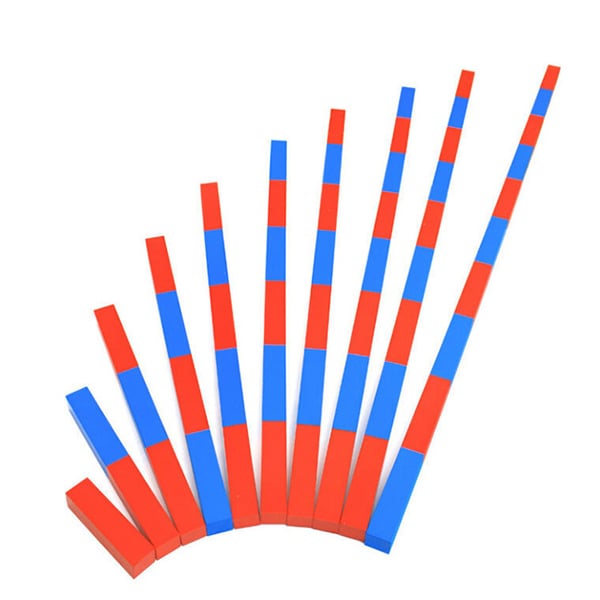 Montessori Rods, number, from 5 to 50 cm