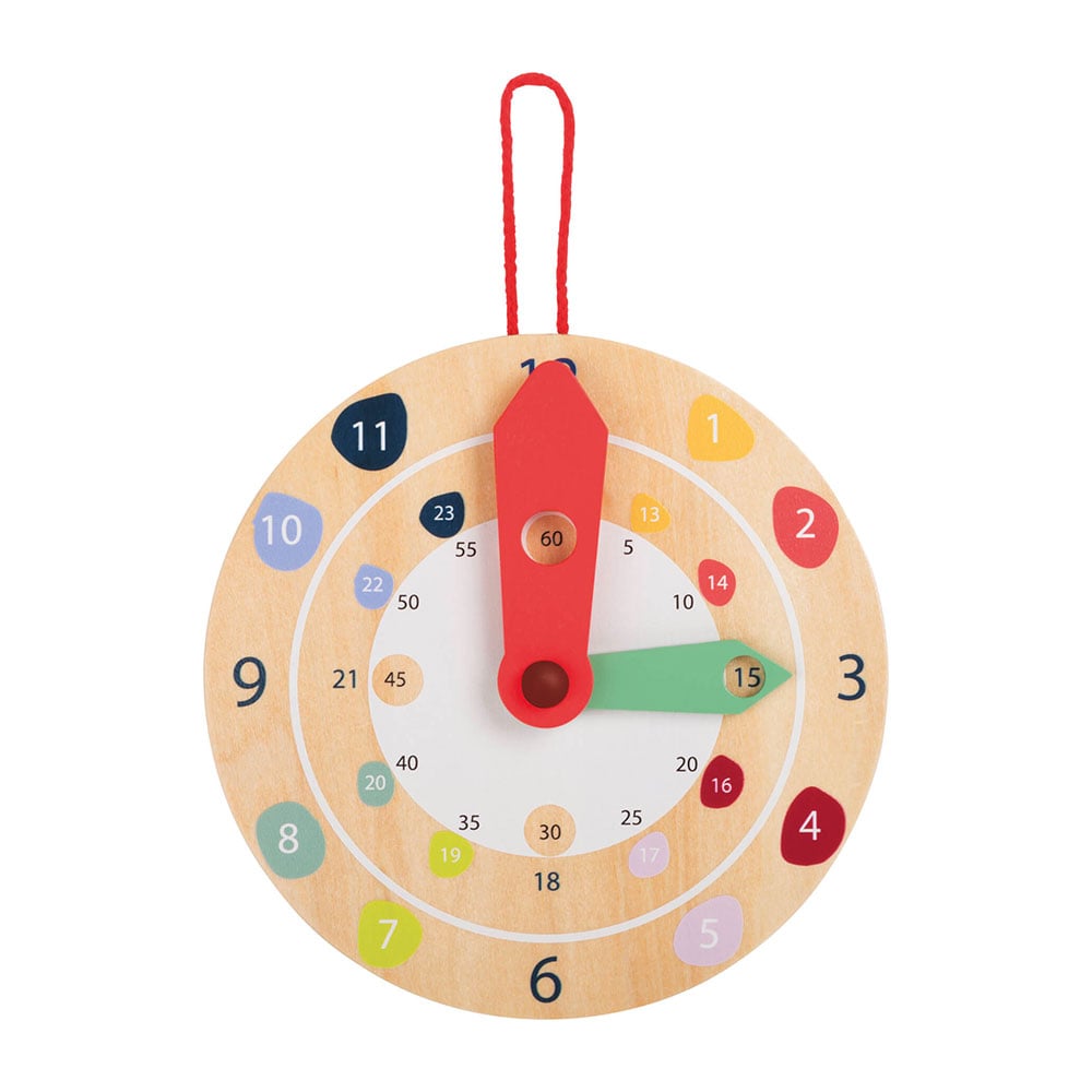Small Foot Educational clock, wooden, diameter 18 cm
