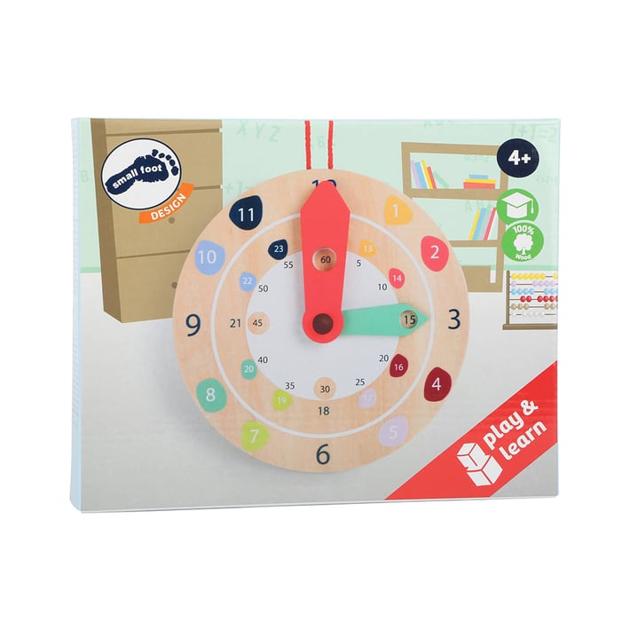 Small Foot Educational clock, wooden, diameter 18 cm