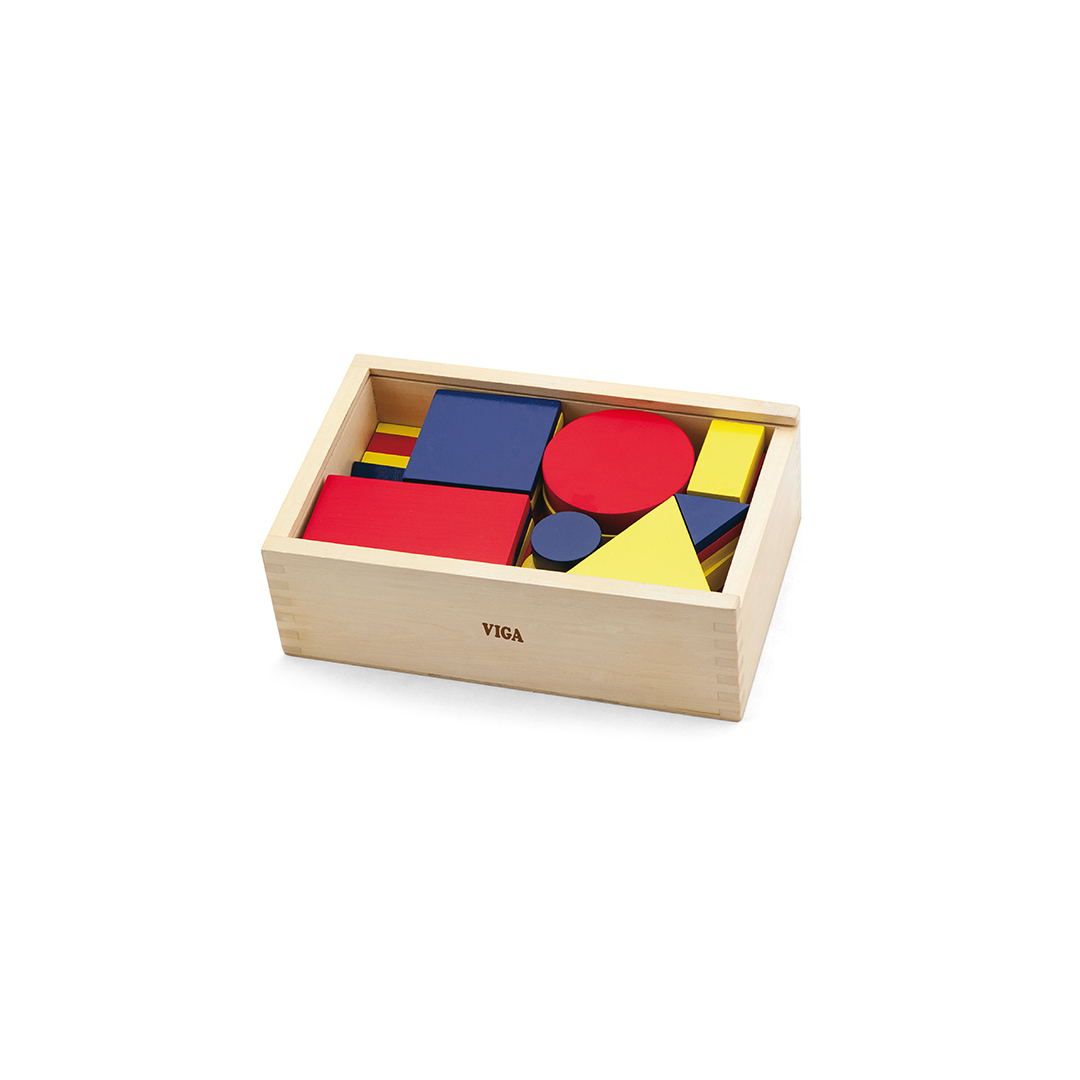 Nowa Szkola Geometric Blocks Set, wooden, 48 pieces