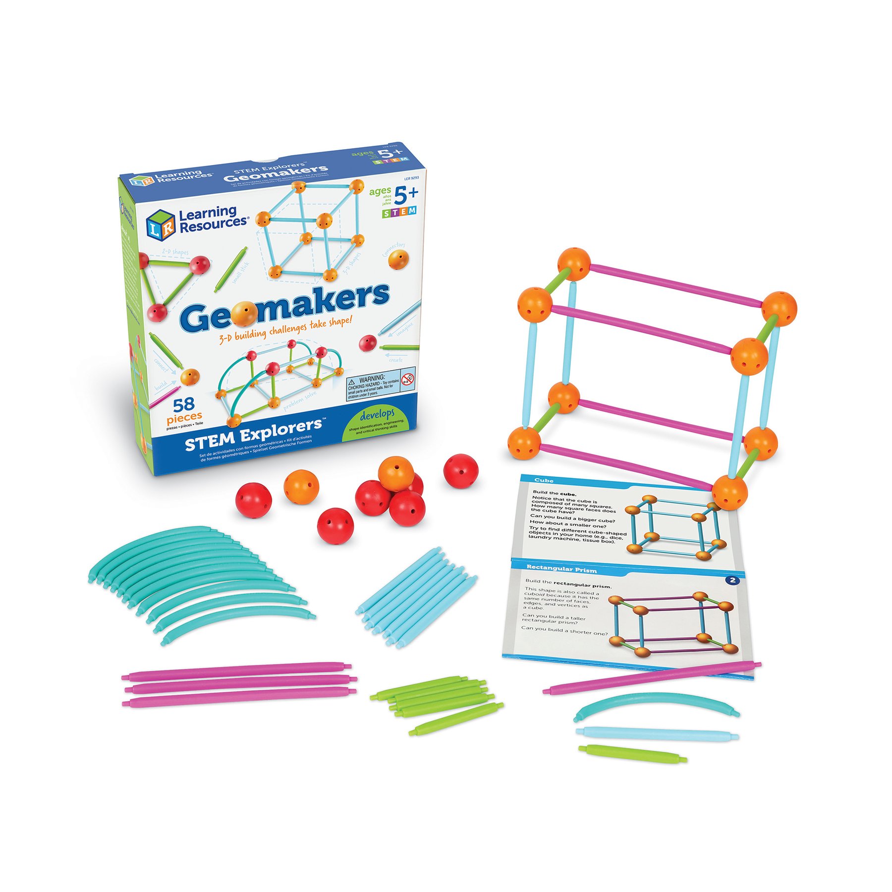 Learning Resources Geometric rods with balls set