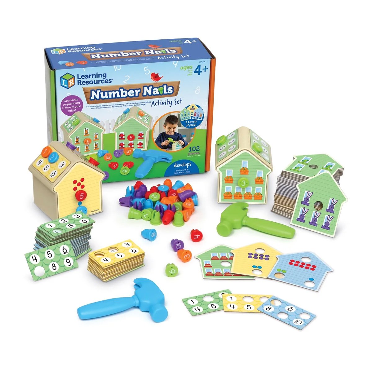 Learning Resources Math houses set, with nails and hammer