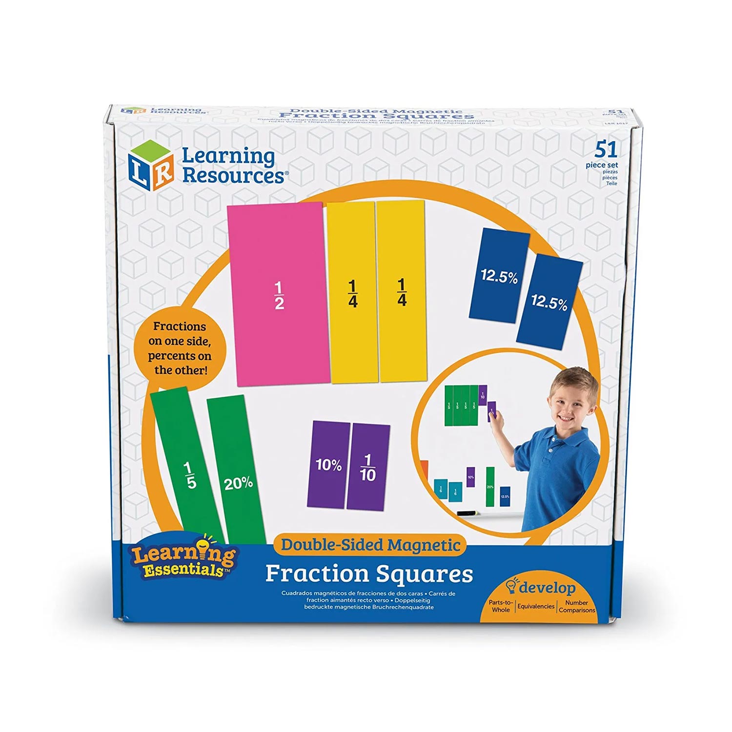 Learning Resources Fractions & percentages set, double-sided, magnetic