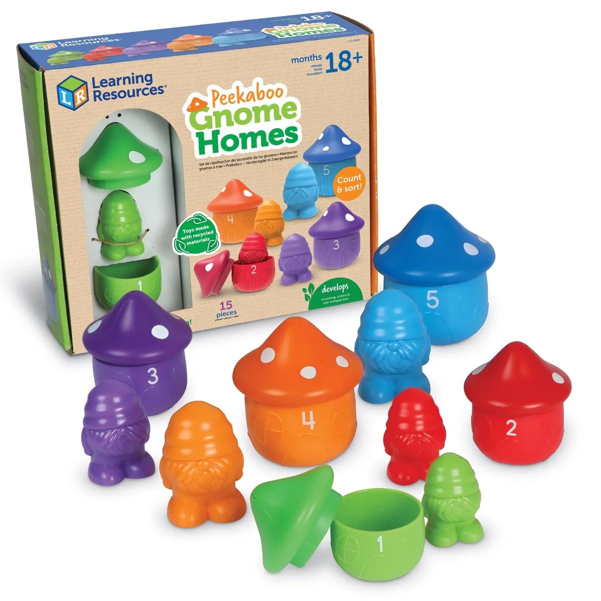 Learning Resources Gnomes with Houses, for sorting and counting