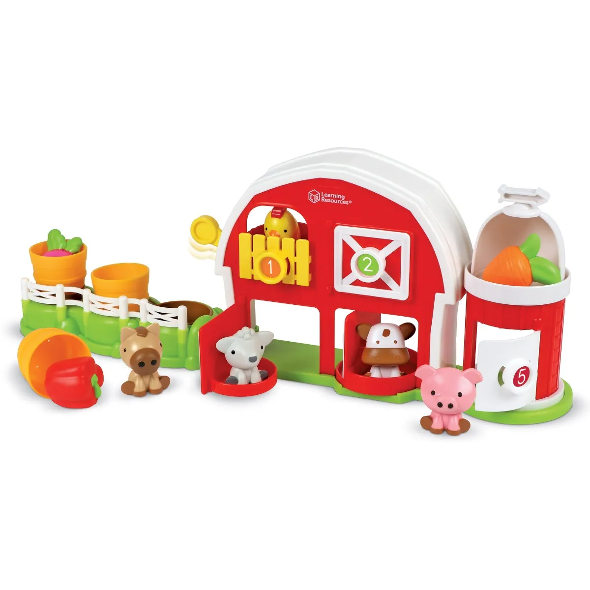 Learning Resources Barn with farm animals, for fine motor skills and counting