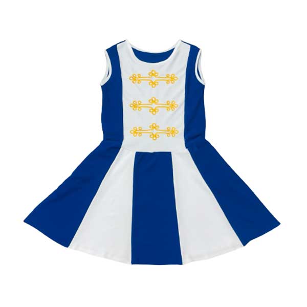 Majorette costume, kids, size 122 cm, age 7, blue-white