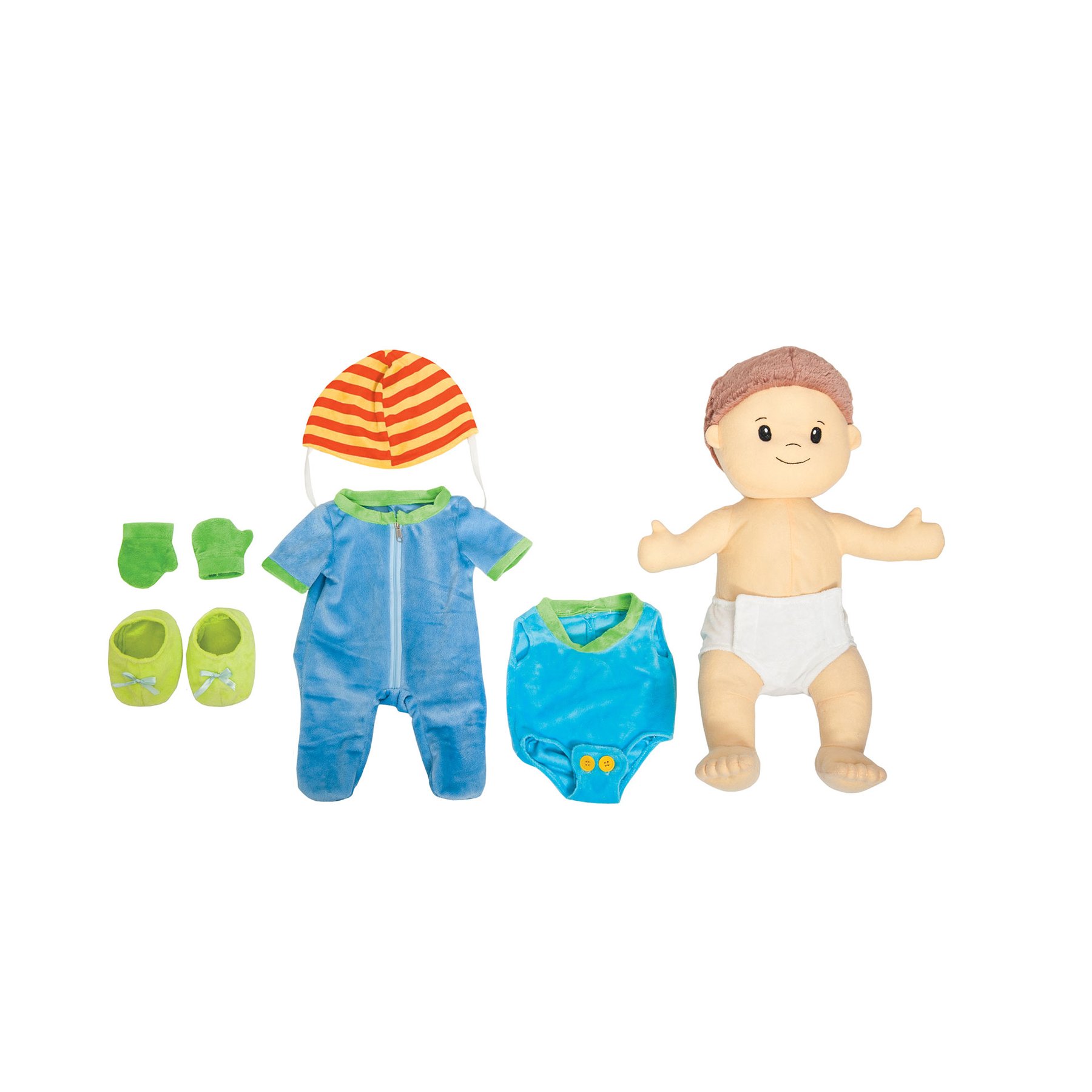 Nowa Szkola Baby doll, manipulative, with clothes, 44 cm