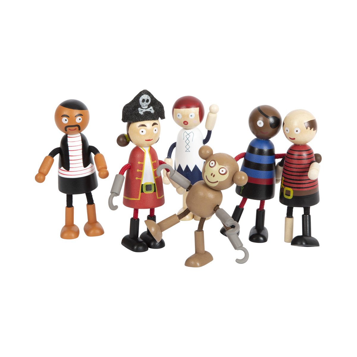 Small Foot Pirate Dolls, wooden, 6 pcs