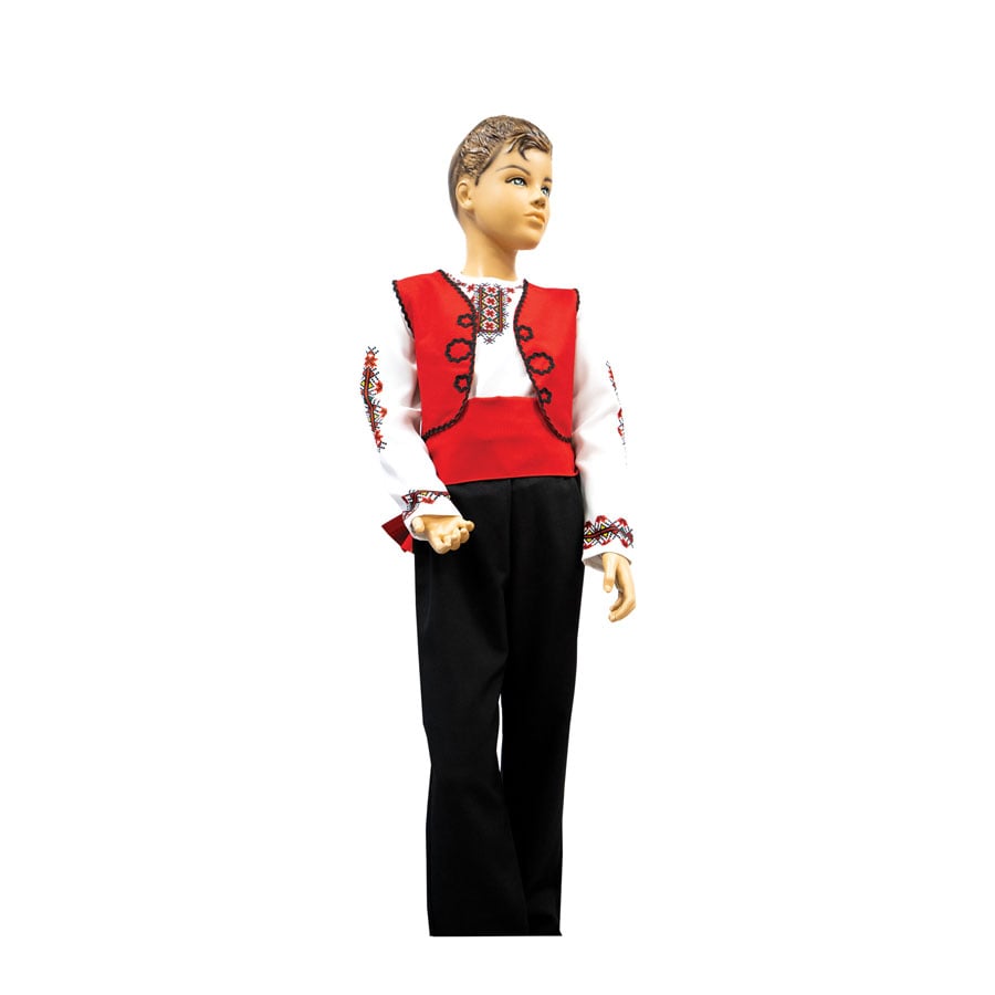 Vest Kardam, for folk costume, with braid, red, 14 y