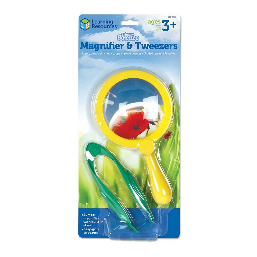 Learning Resources Set Magnifying glass and tweezers, for children