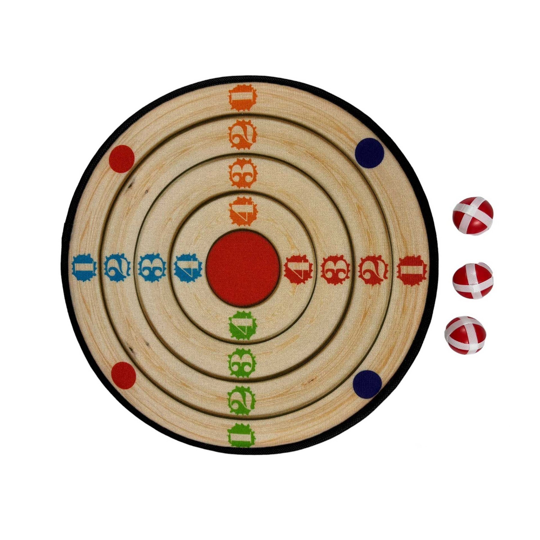 Darts Target, soft, with three balls, diameter 36 cm, brown