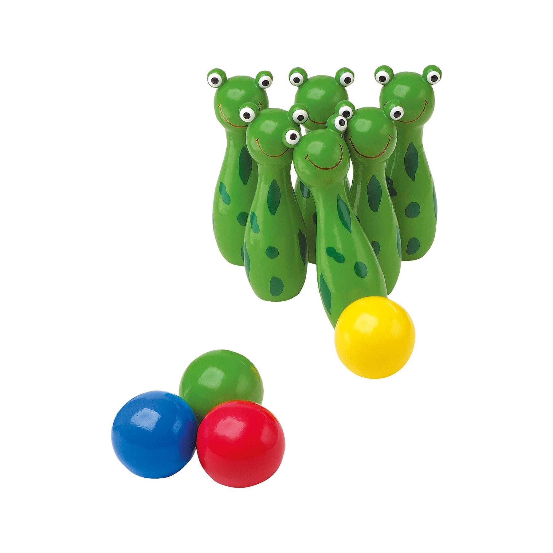Small Foot Bowling Frogs, Kids, Wooden, 10 pcs