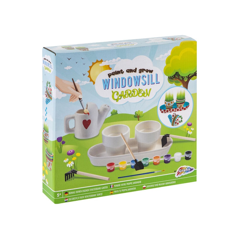 Moxy Window Garden Set, with 3 tools, brush and 8 paints