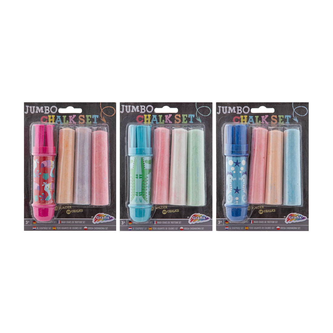 Moxy Chalk Holder Jumbo, with 3 chalks included, blister, 48 pcs
