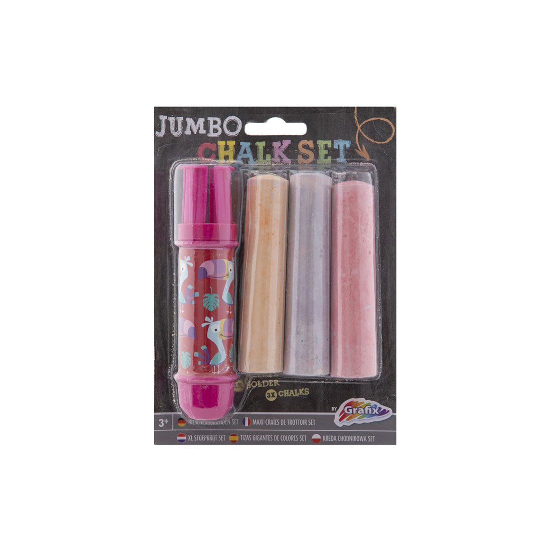 Moxy Chalk Holder Jumbo, with 3 included chalks, blister, assorted