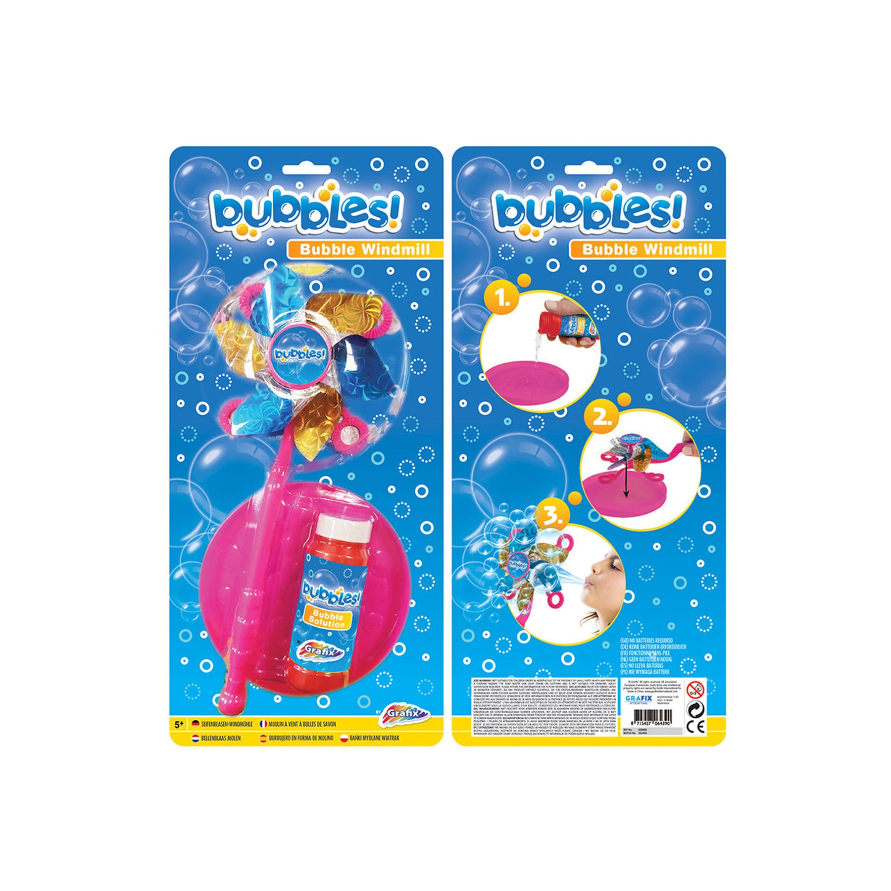 Moxy Bubble windmill, with 53 ml refill, assorted