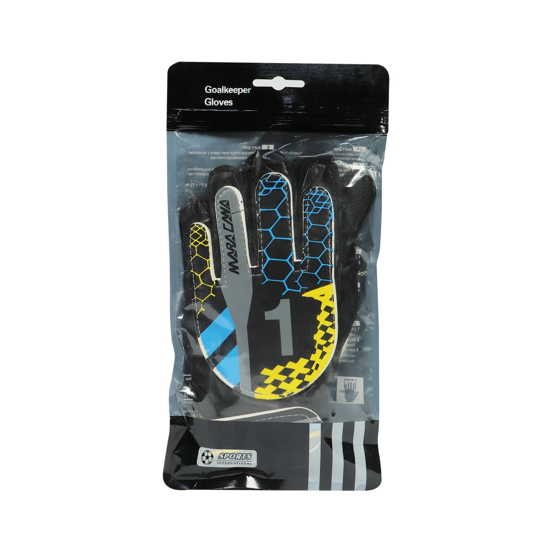 Goalkeeper gloves, size M, 16.5 cm