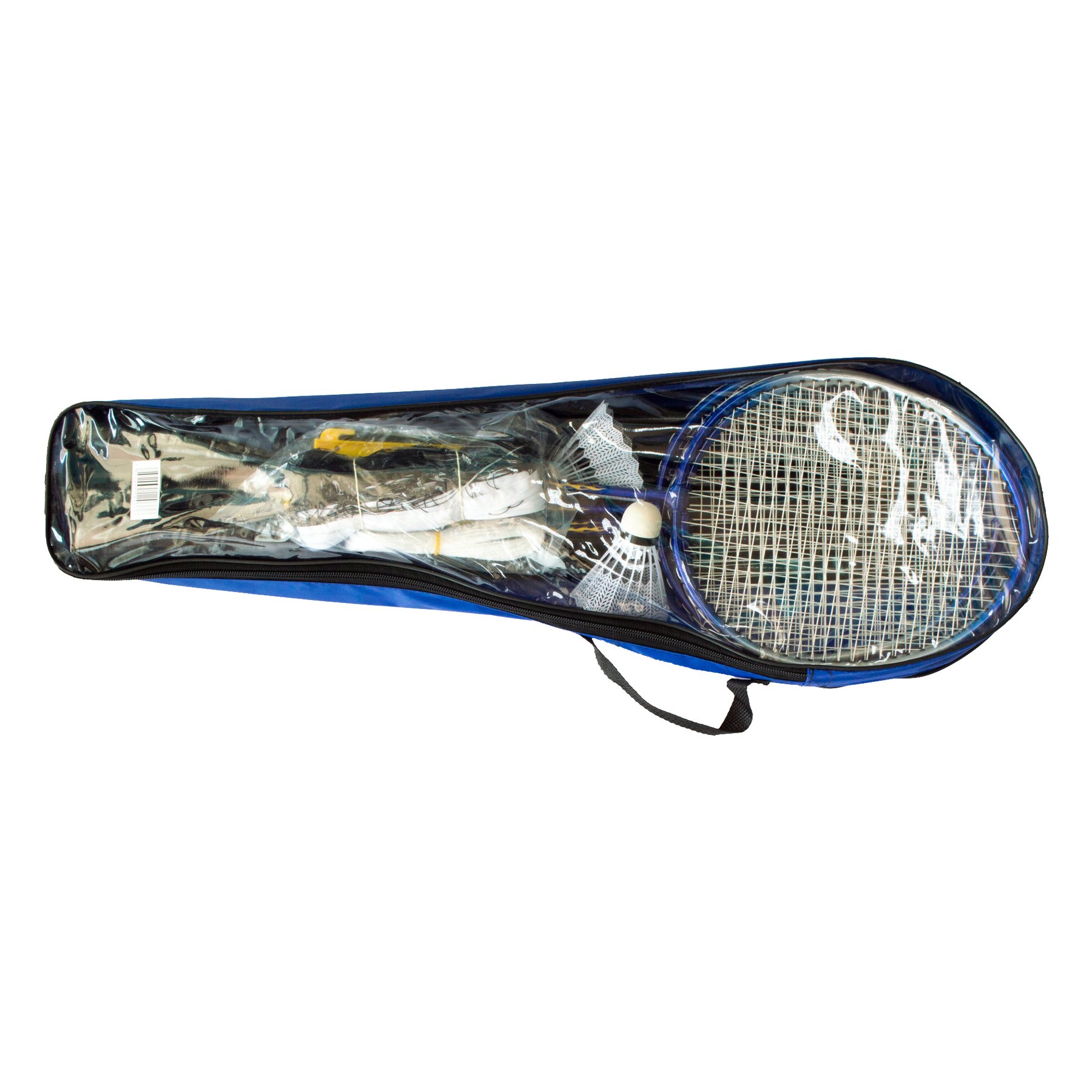 Badminton set, for four players, with 4 rackets, 2 shuttlecocks and net