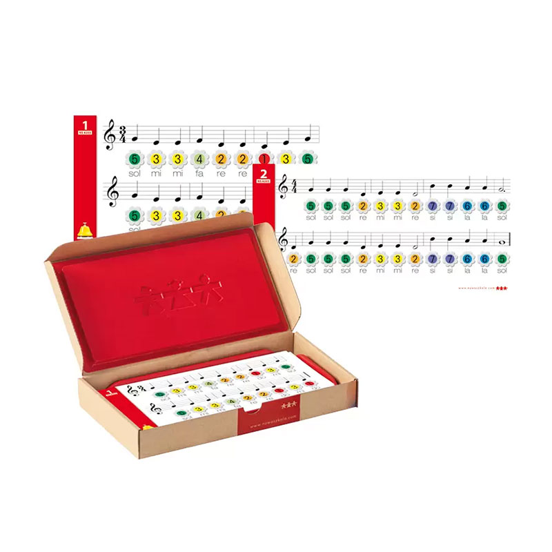 Nowa Szkola workbook cards with popular melodies, for 8 handbells