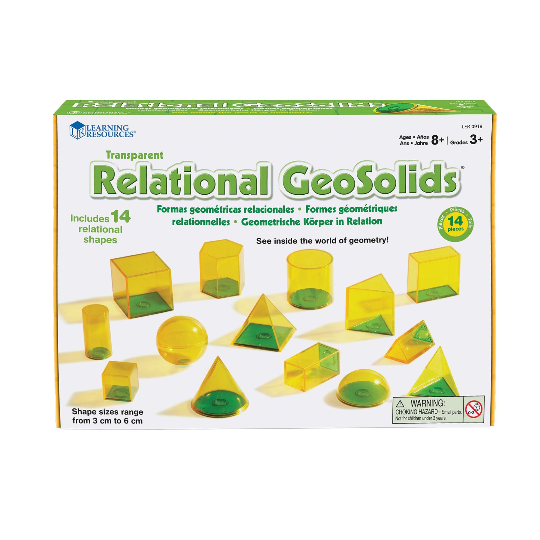 Learning Resources Geometric volume shapes, 14 pcs