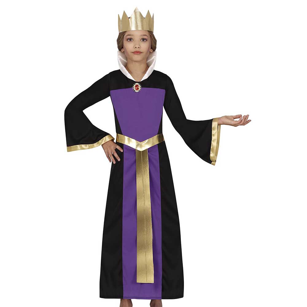 Queen costume, purple, for children 7–9 years
