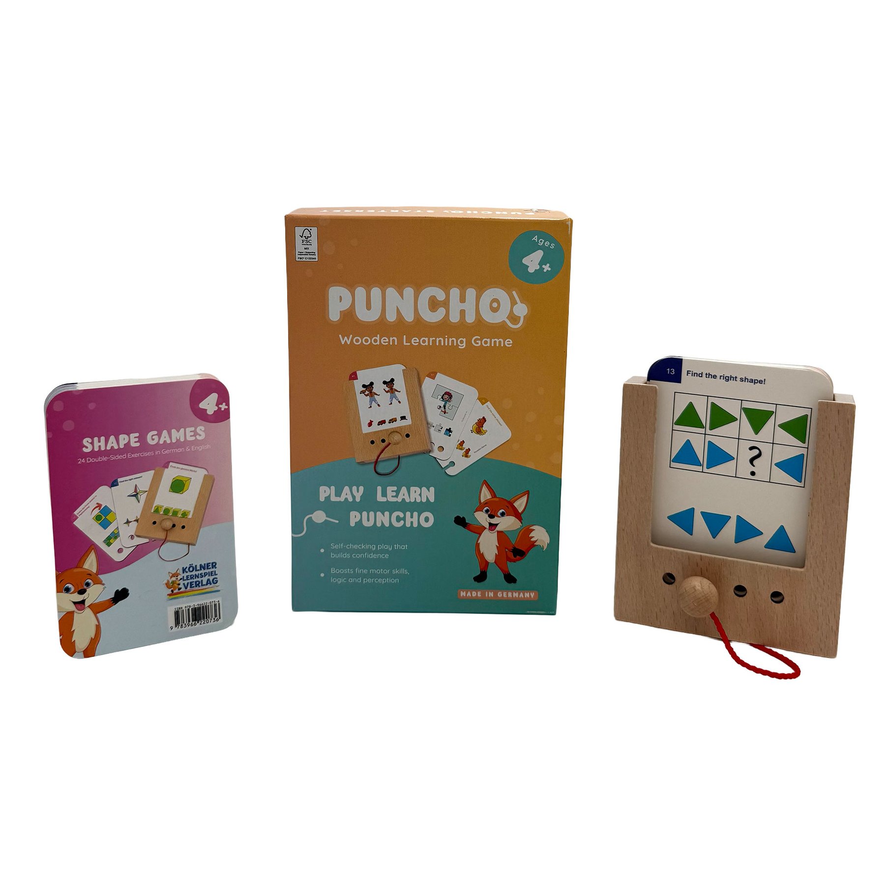 Puncho Starter Set – “Logic & Concentration” Educational Cards, with box included, age 4+