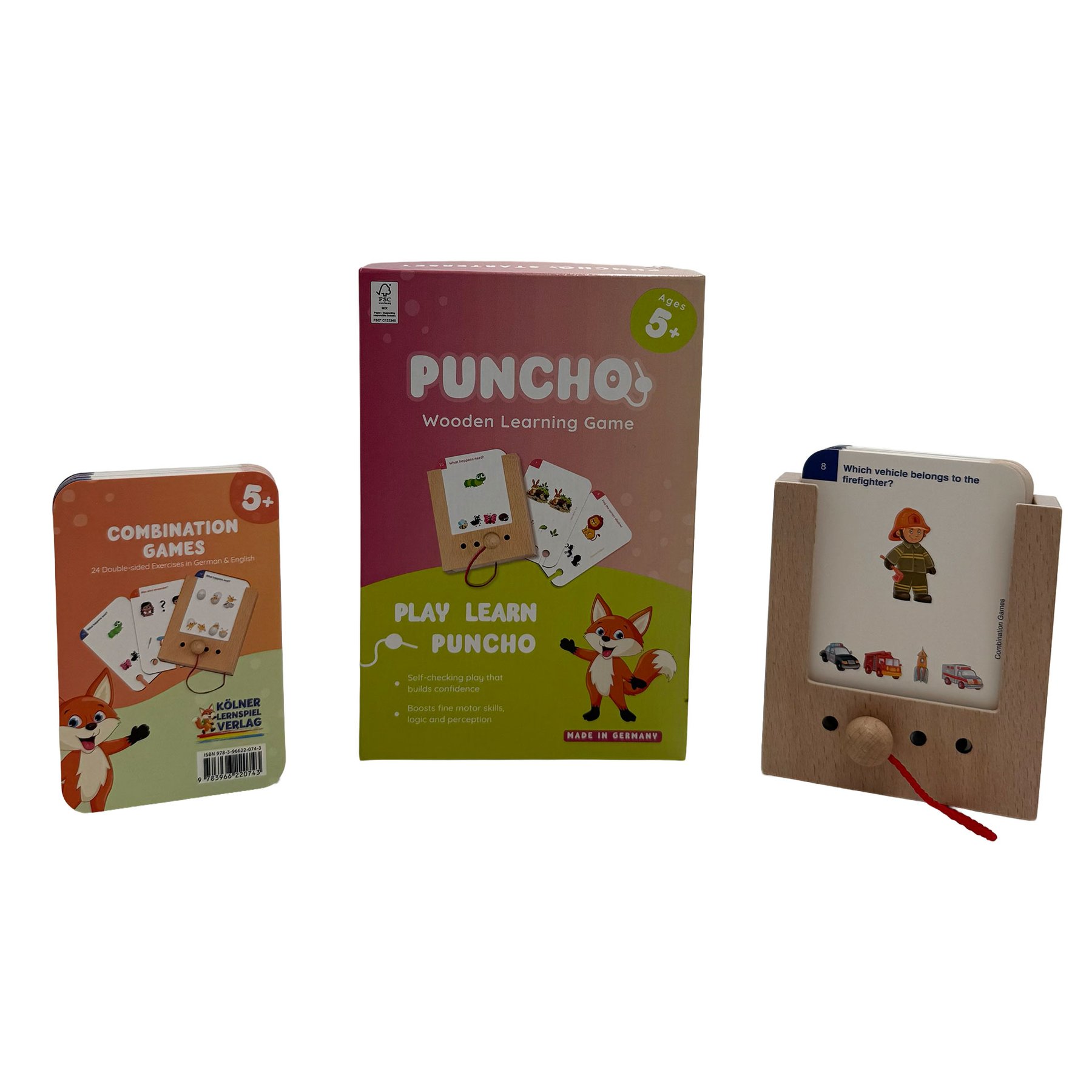 Puncho Starter Set – “Discover & Combine” Educational Cards, with box included, age 5+