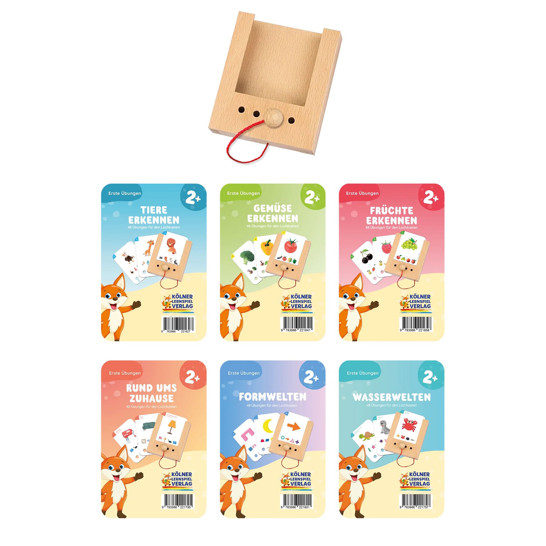 Puncho Starter Set – 6 Educational Card Sets, with box included, age 2+