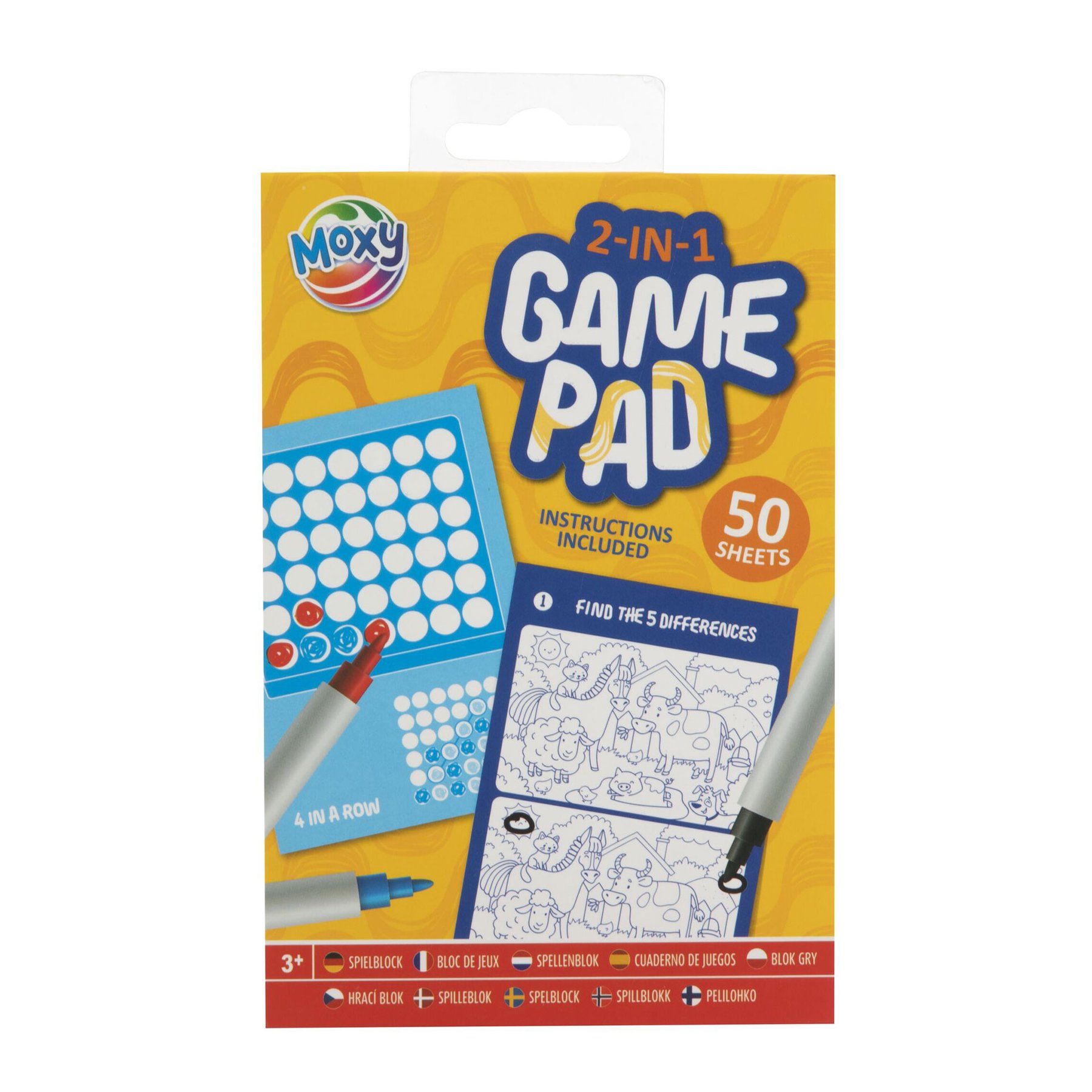 Moxy Game booklet Four in a Row & Spot the Difference