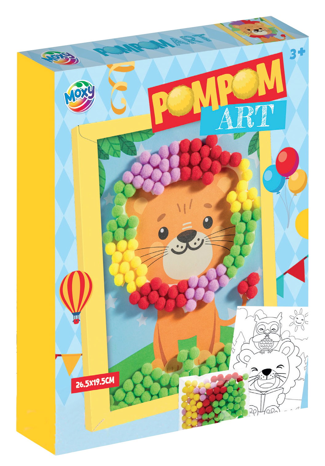 Moxy Pom-pom craft kit Lion, framed