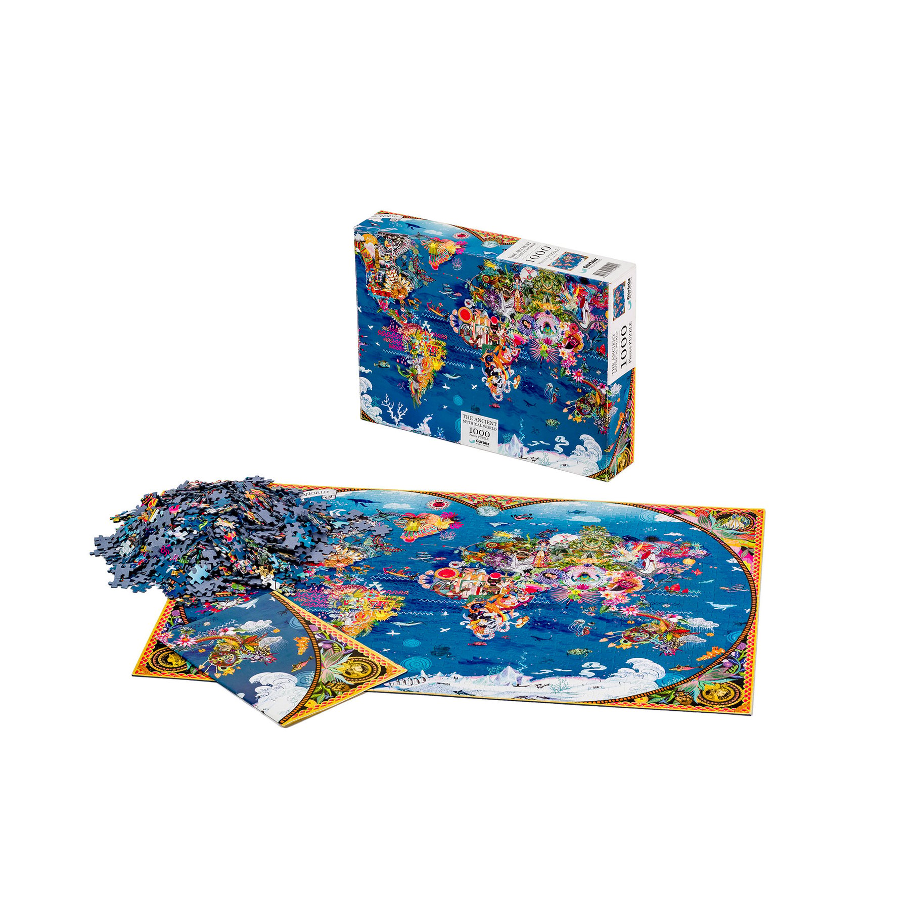 Puzzle, mythological, with map, 1000 pieces