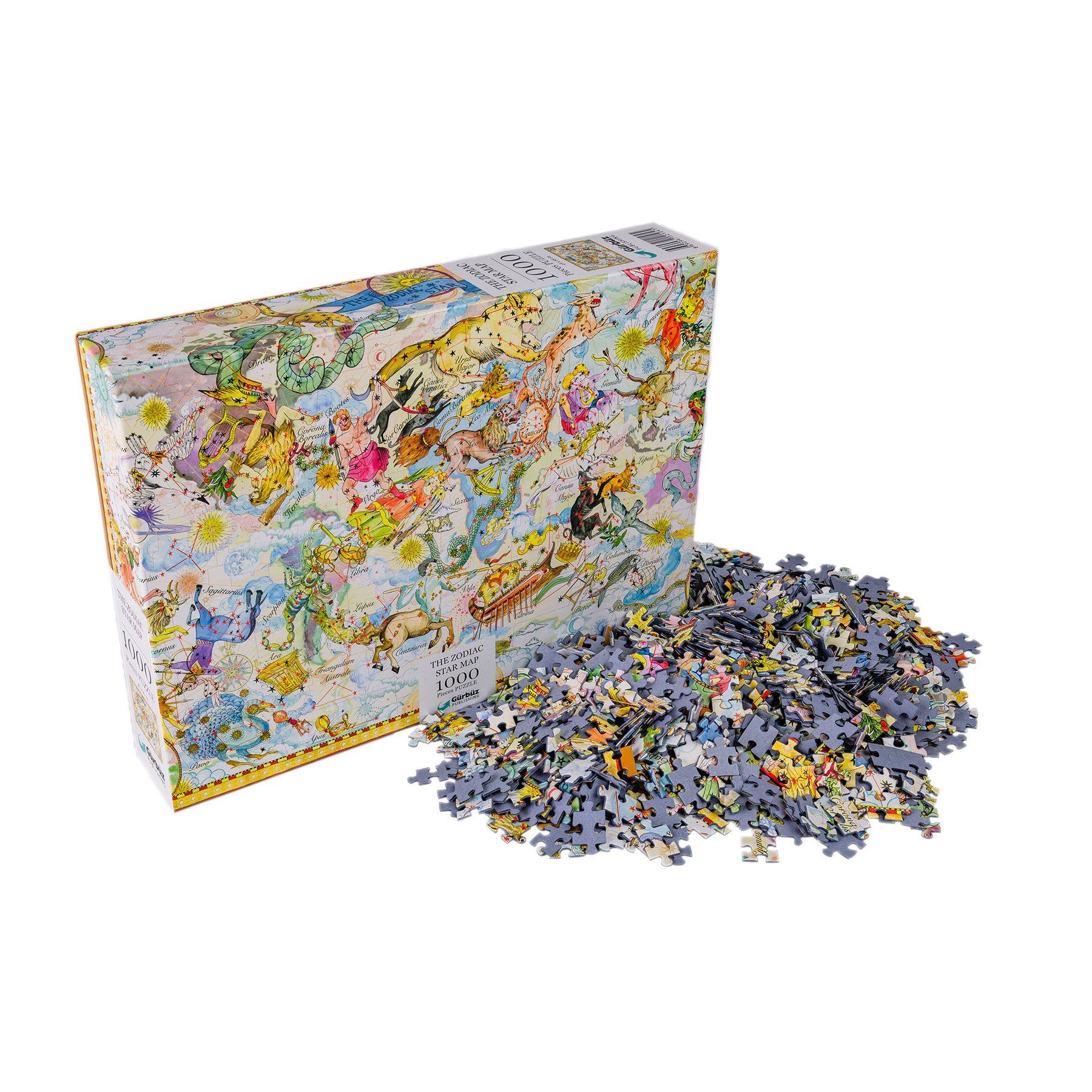 Puzzle, zodiac, with map, 1000 pieces