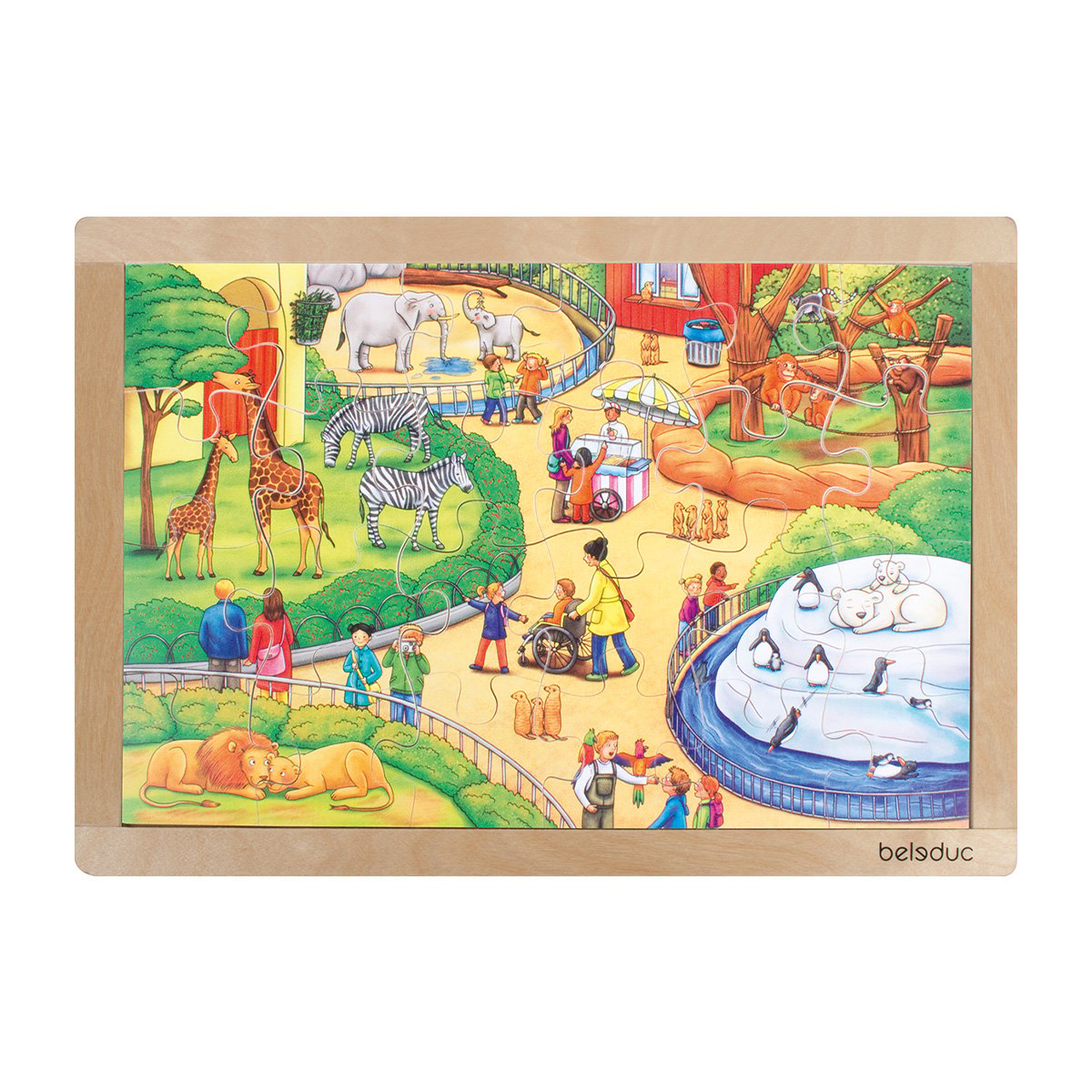 Beleduc Puzzle Zoo, wooden, framed