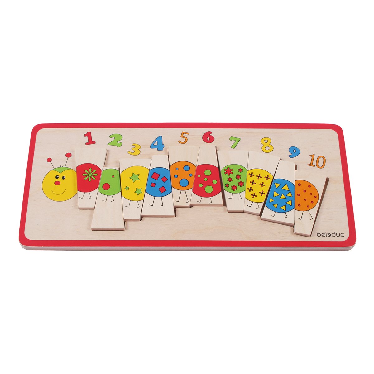 Beleduc Number nesting puzzle Caterpillar, wooden