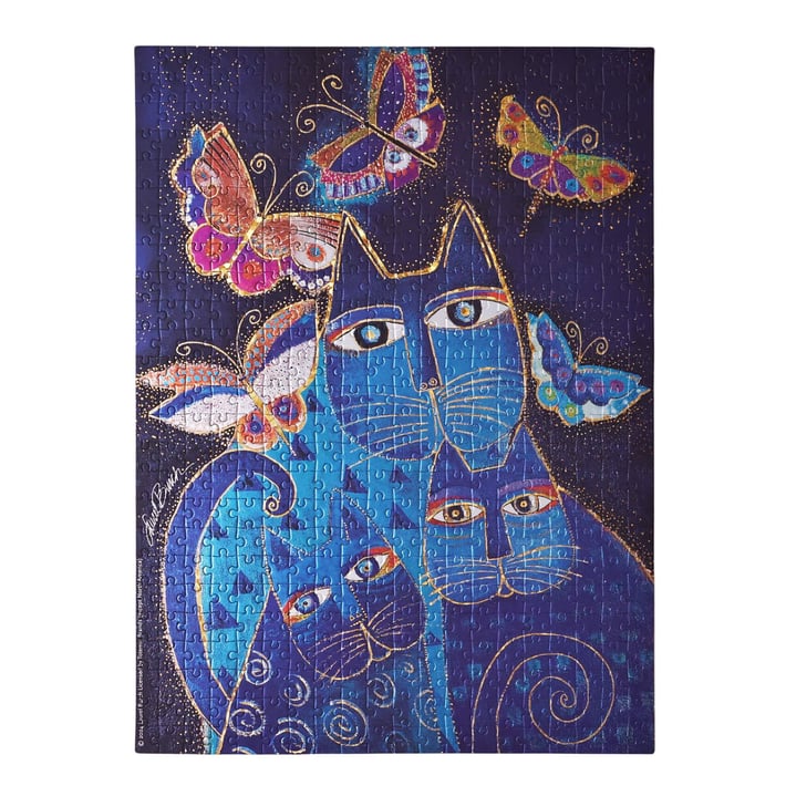Paperblanks Пъзел Blue Cats and Butterflies, 500 части