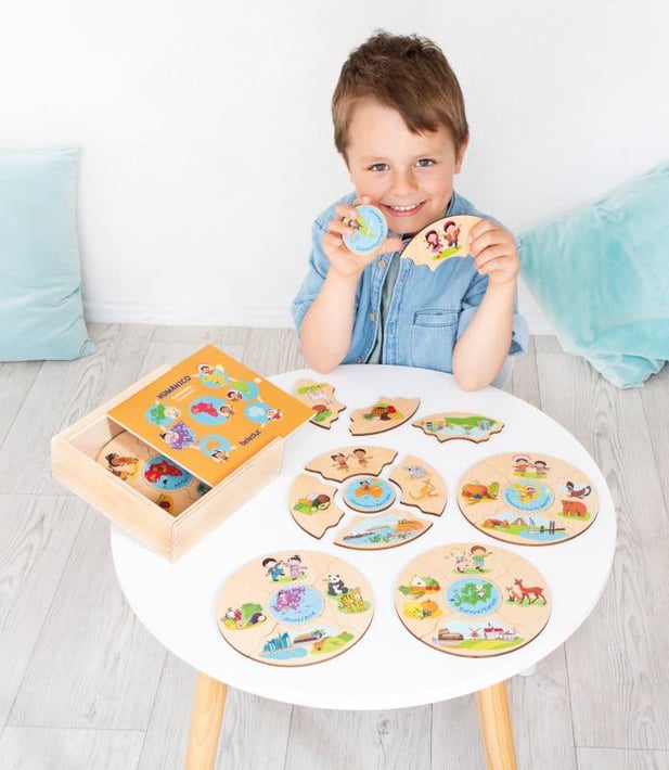 Beleduc Пъзел Континенти, дървен