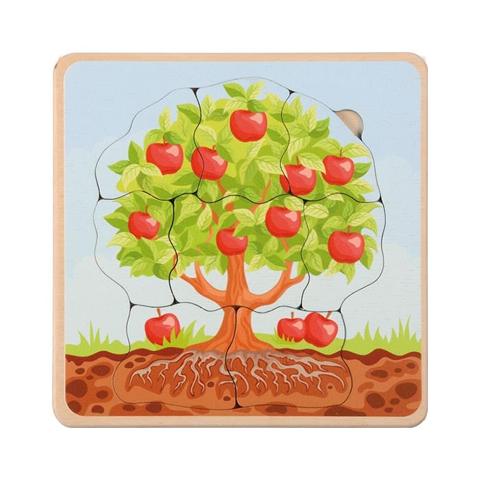 Layer puzzle Eduplay Apple Tree Life Cycle, wooden