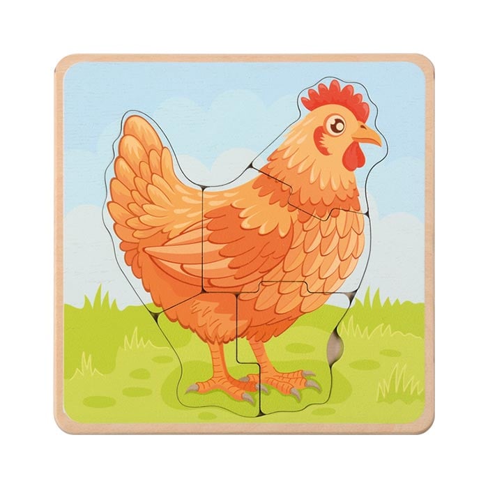 Layer puzzle Eduplay Chicken Development Cycle, wooden