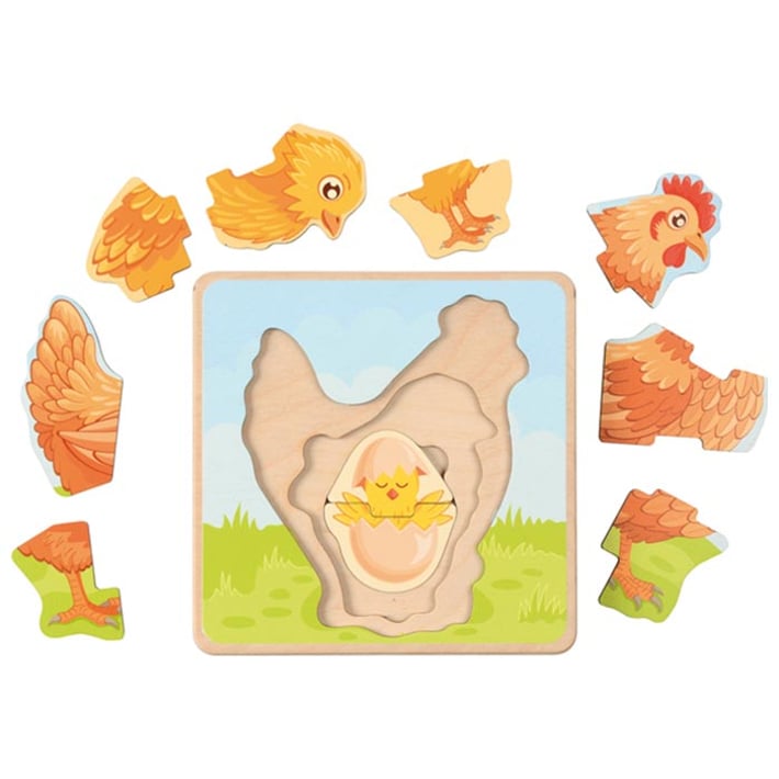 EDUPLAY WOODEN LAYERED PUZZLE CHICKEN LIFE CYCLE