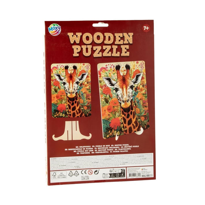 Moxy Пъзел Жираф, уникални форми, дървен, 130 части